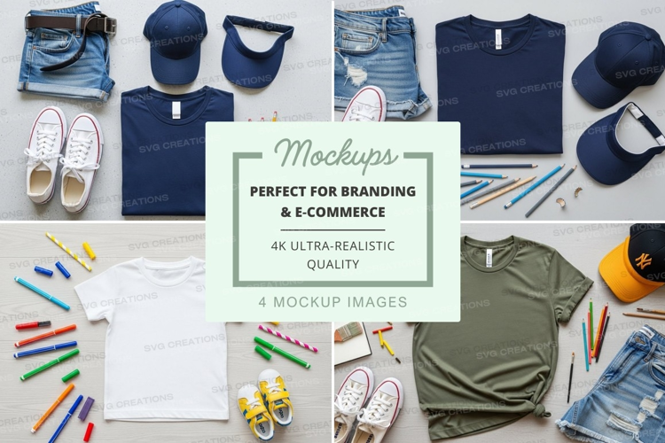 Apparel mockup with various items