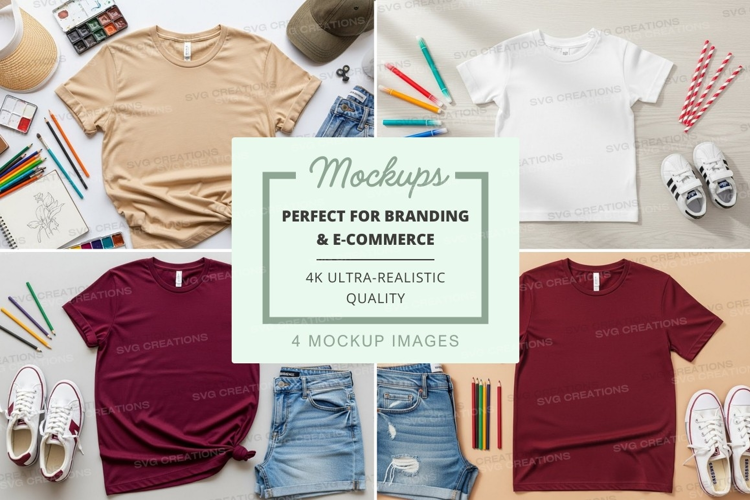 T-shirt mockup with accessories