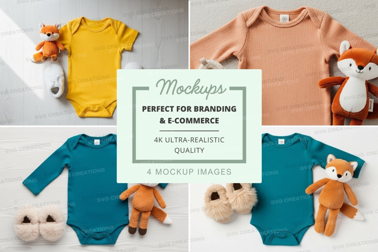 Baby clothing and accessories mockup