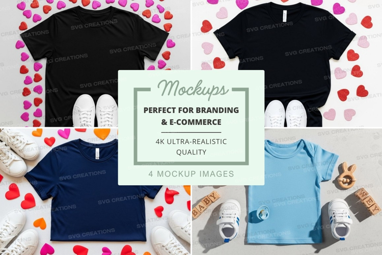 T-shirt mockup with valentine's day theme