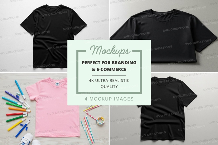 Black Tshirt Mockup Image 8
