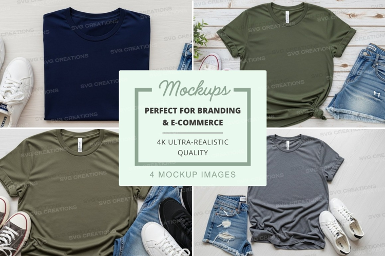 T-shirt mockup with accessories