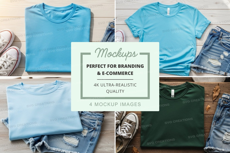 T-shirt mockup with casual outfit accessories