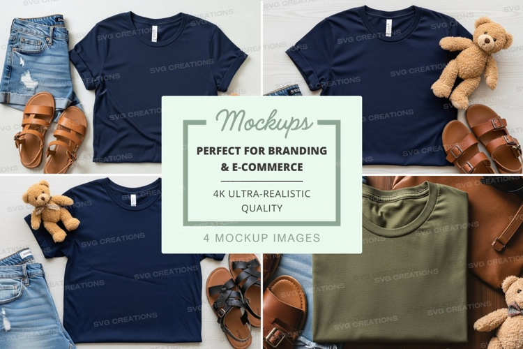 T-shirt mockup with casual accessories