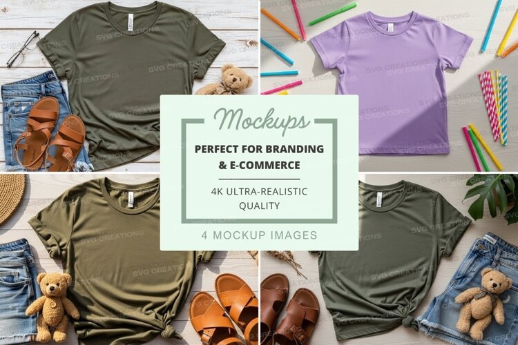 T-shirt mockup with various accessories example image 1