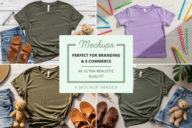 T-shirt mockup with various accessories
