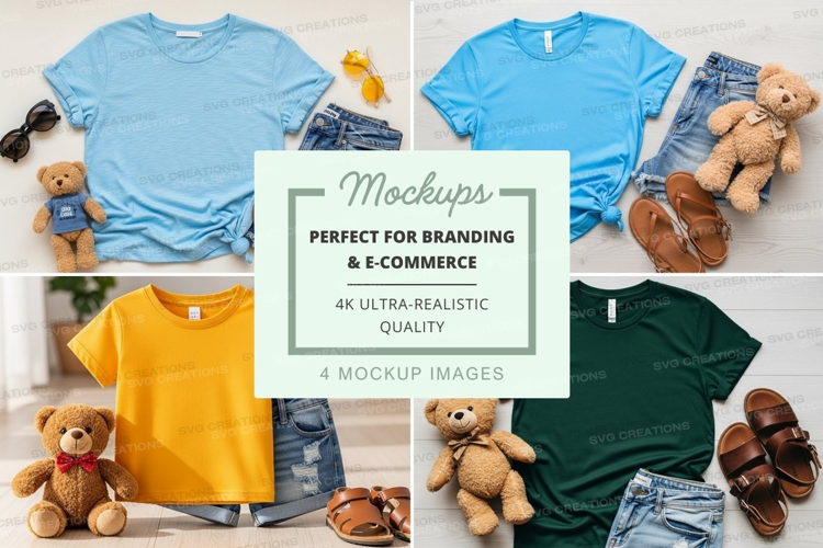 T-shirt mockup with accessories