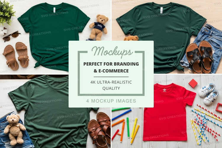 T-shirt mockup with accessories