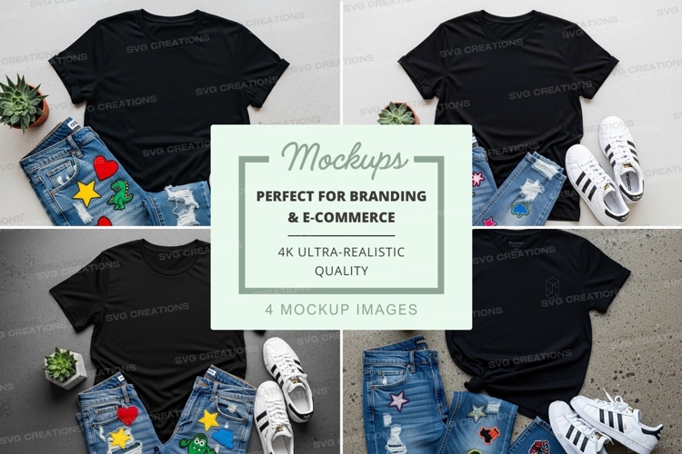 Black Tshirt Mockup Image 21