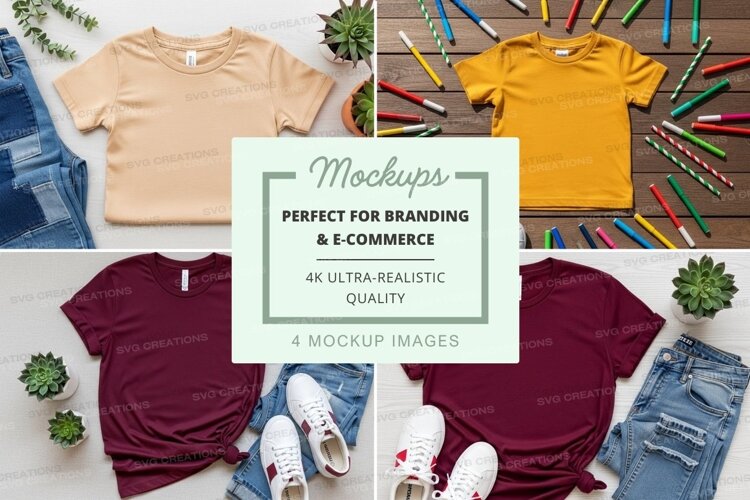T-shirt mockup with various colors and accessories example image 1