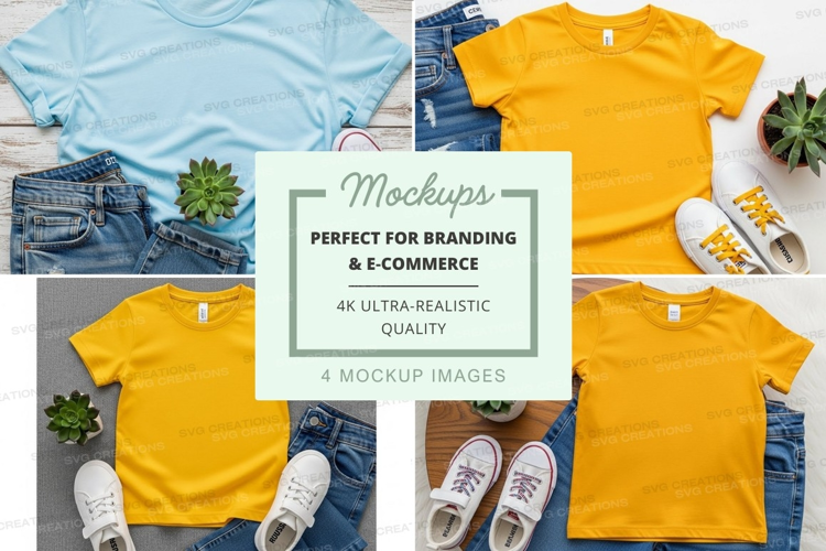 T-shirt mockup with casual outfit elements