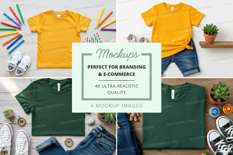 T-shirt mockup with accessories