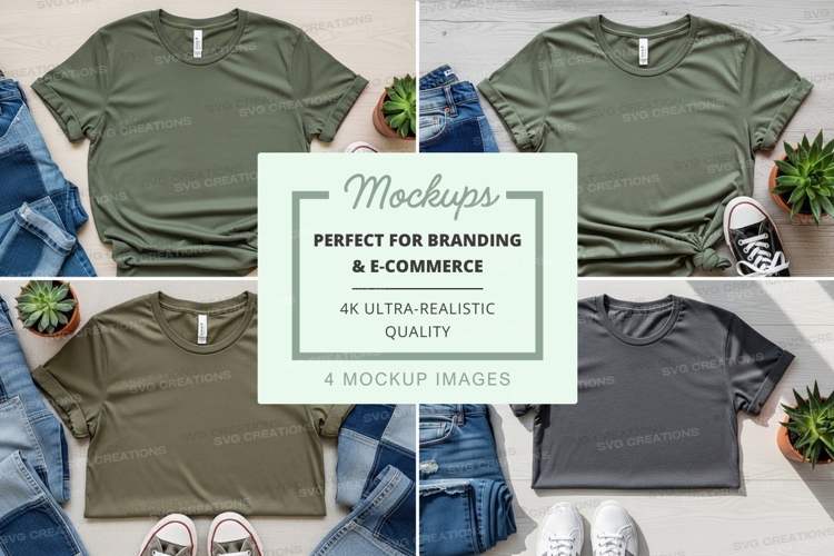 T-shirt mockup with casual outfit elements