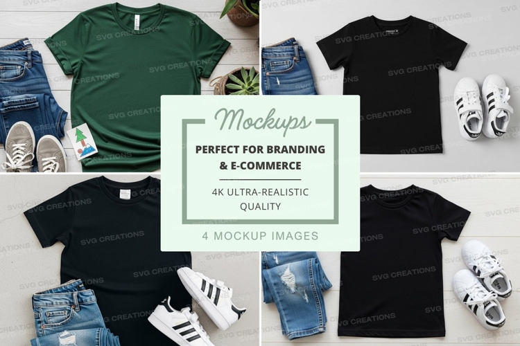 Black Tshirt Mockup Image 7