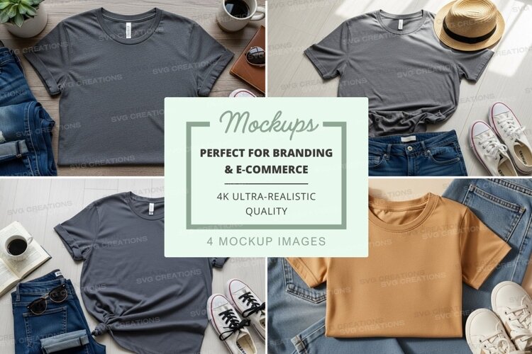 T-shirt mockup with accessories example image 1