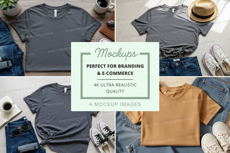 T-shirt mockup with accessories