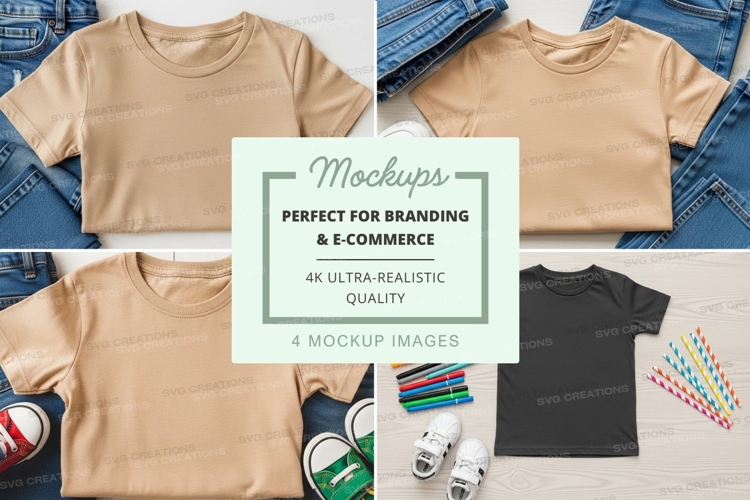 T-shirt mockup with accessories