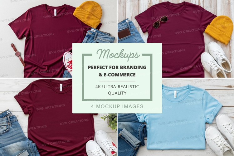T-shirt mockup with accessories