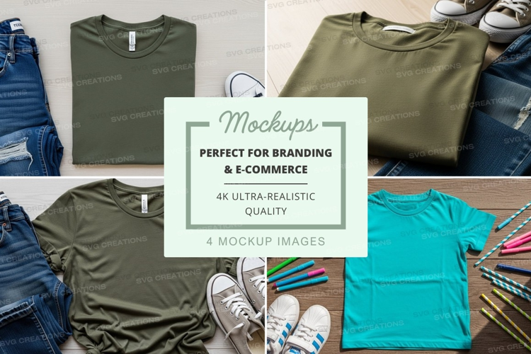 T-shirt mockup with casual accessories