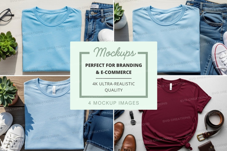 T-shirt mockup with accessories