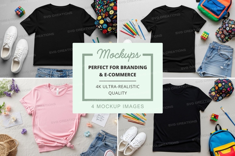 T-shirt mockup with accessories