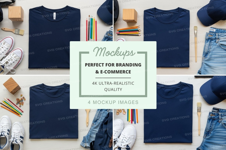 T-shirt mockup with casual accessories