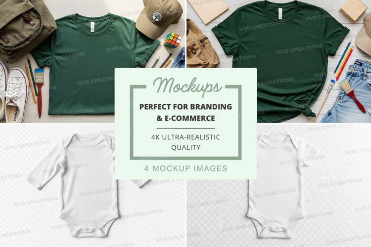 T-shirt and onesie mockup collection