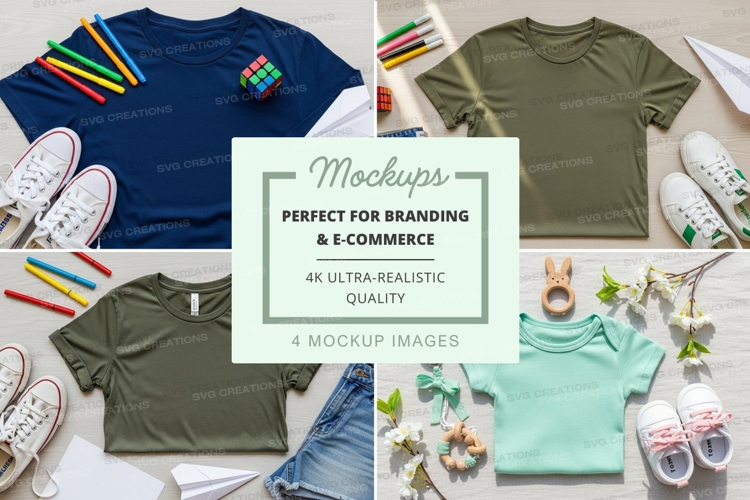 T-shirt mockup with accessories