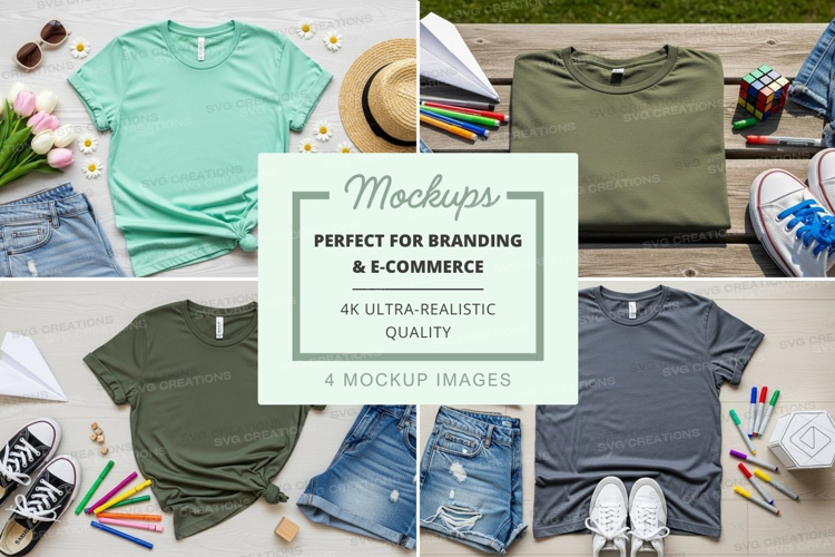 T-shirt mockup with accessories