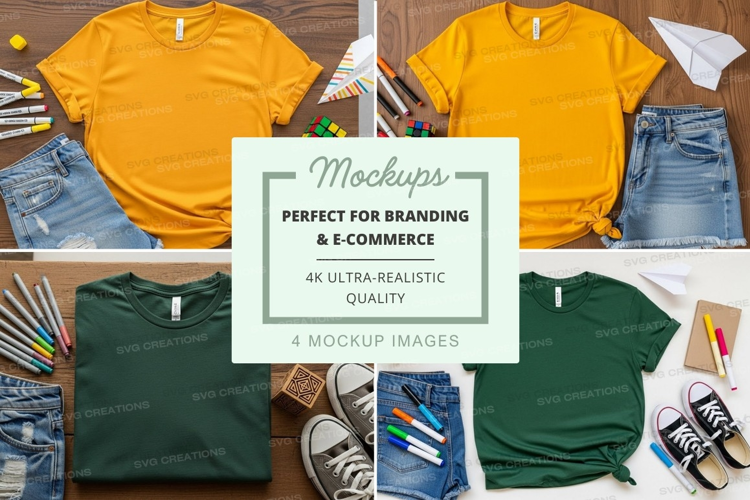 T-shirt mockup with accessories