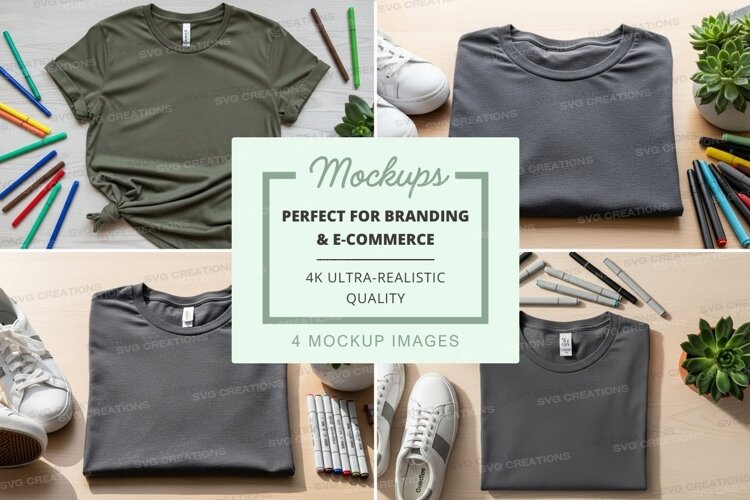 T-shirt mockup with accessories example image 1