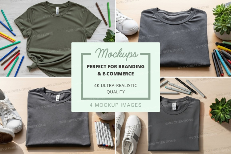 T-shirt mockup with accessories