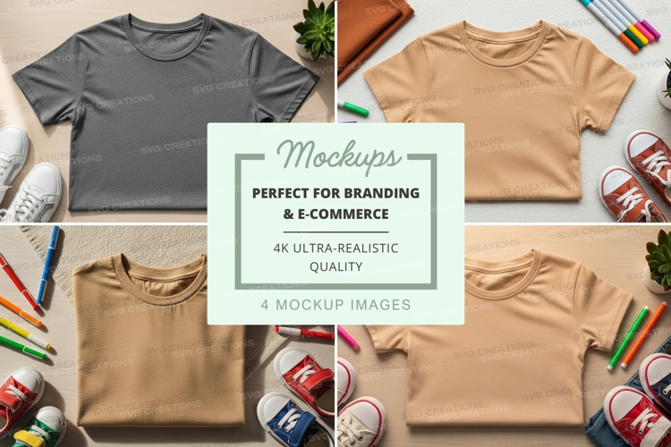 T-shirt mockup with accessories