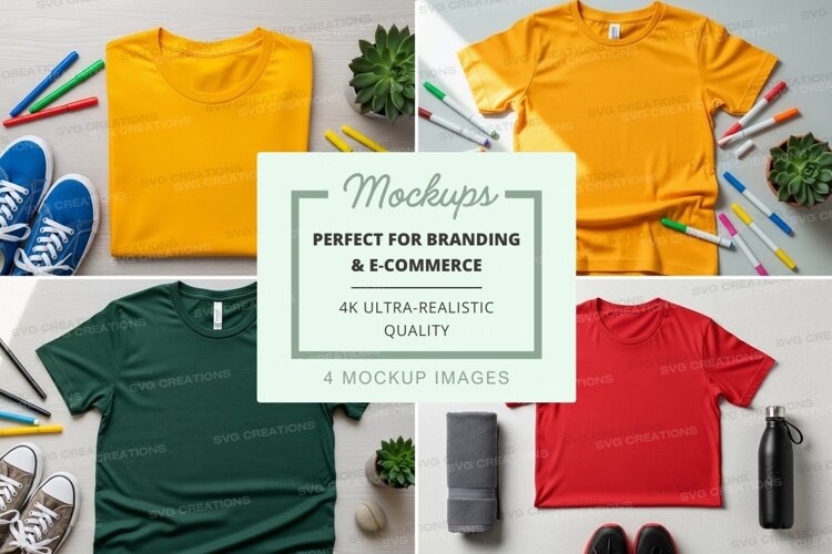T-shirt mockup with various colors and accessories example image 1