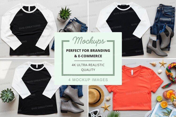 Baseball tee mockup set (6558305)
