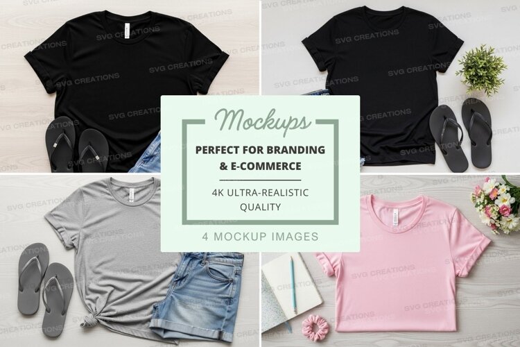 T-shirt mockup with casual outfit accessories example image 1