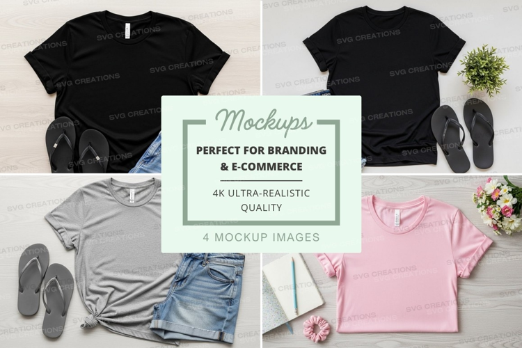 T-shirt mockup with casual outfit accessories