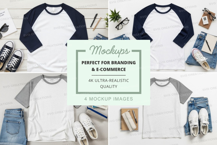 Baseball tee mockup with accessories