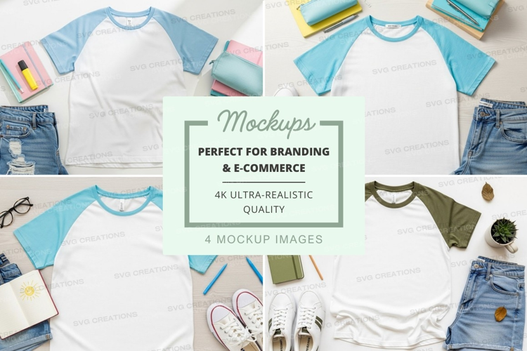 Baseball tee mockup with accessories