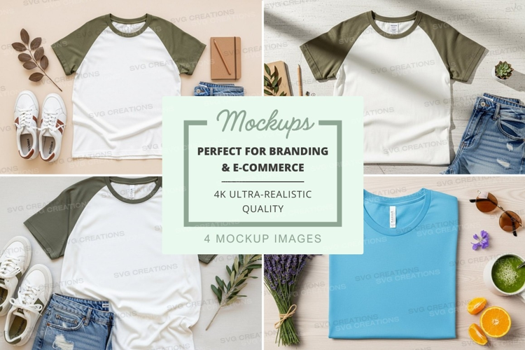 T-shirt mockup with accessories