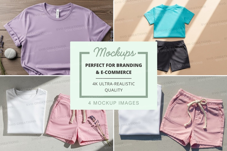 T-shirt and shorts mockup