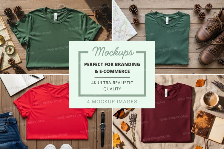 T-shirt mockup with autumn elements