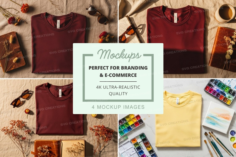 T-shirt mockup with artistic elements
