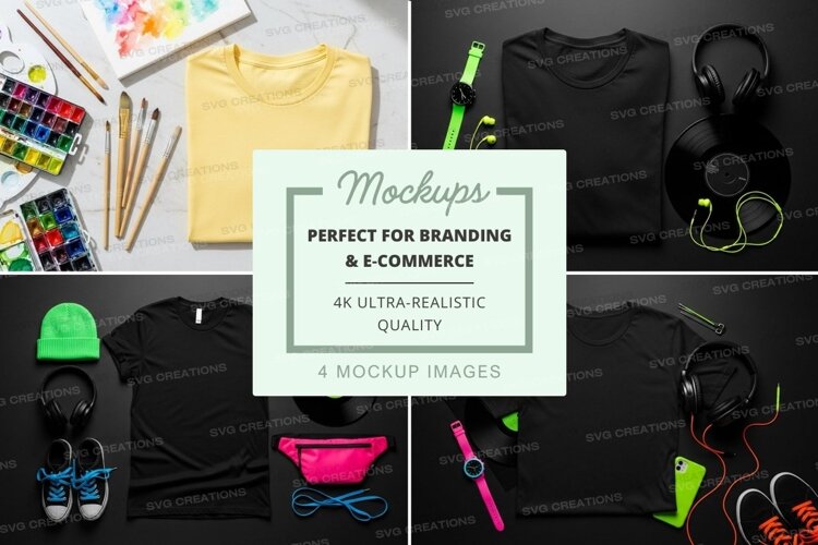 T-shirt mockup collection with accessories example image 1