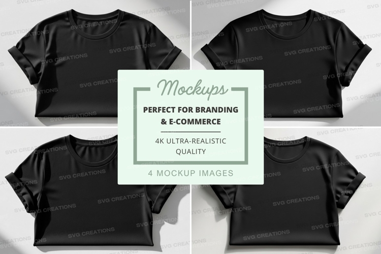 Black Tshirt Mockup Image 19