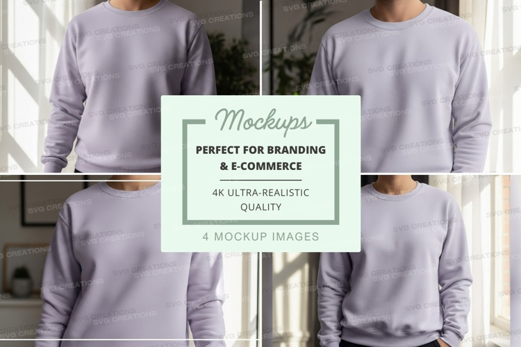 Gray sweatshirt mockup on hanger minimalist display