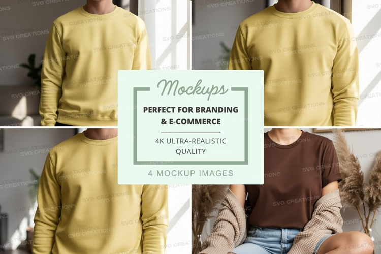 Casual sweater mockup on mannequin in bright room