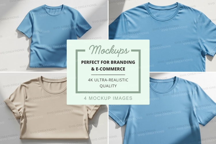 Blank blue beige t-shirt mockup on hanger minimal