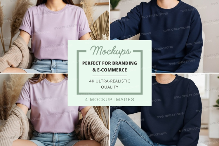 Women sweater mockup casual living room lifestylemockup, swe