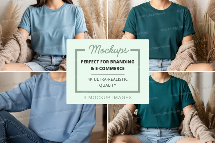 Woman mockup casual t-shirt neutral minimalist display